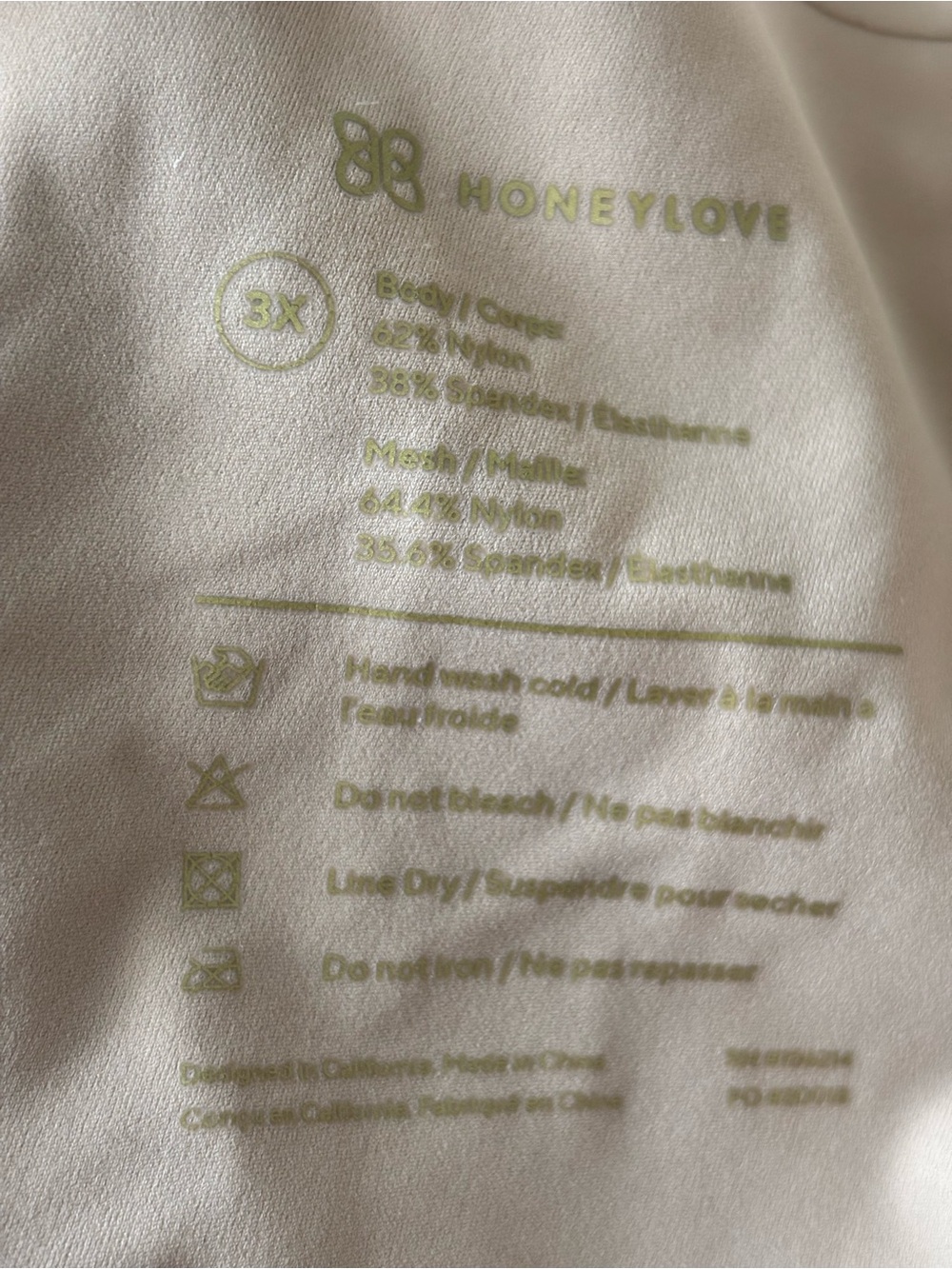 Honeylove Cream Non underwire Bra - 3X